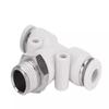 Pneumatic T-Type Threaded Air Hose Connector - MPB Sizes 4-12 M5/01/02/03