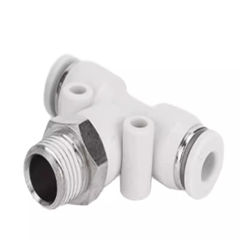 Pneumatic T-Type Threaded Air Hose Connector - MPB Sizes 4-12 M5/01/02/03