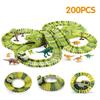 Dinosaur Race Track Set Rail Car Toys Assembly Bend Flex Racing Track Led Electronic Flash Light Car Toys for Children