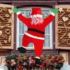 1.7M Santa Claus Plush Suit Climbing Window Balcony Roof Chimney Hanging, 2025 Merry Christmas Gift Holiday Decoration Hanging