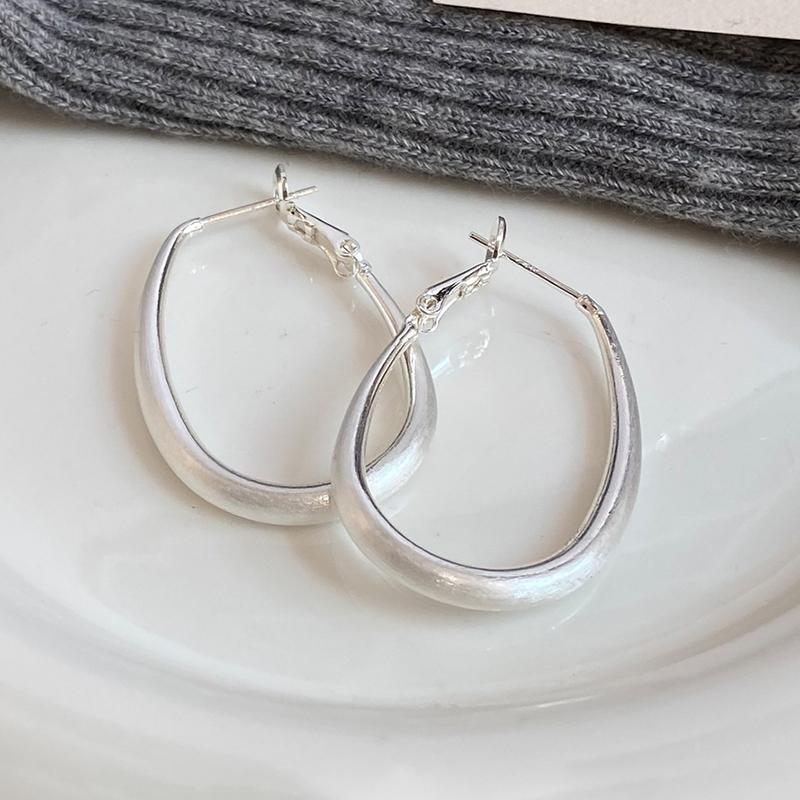 PONYKISS  Sterling Silver 18K Gold Exaggerated Oval Hoop Earring for Women Minimalist Fine  Trendy Accessories