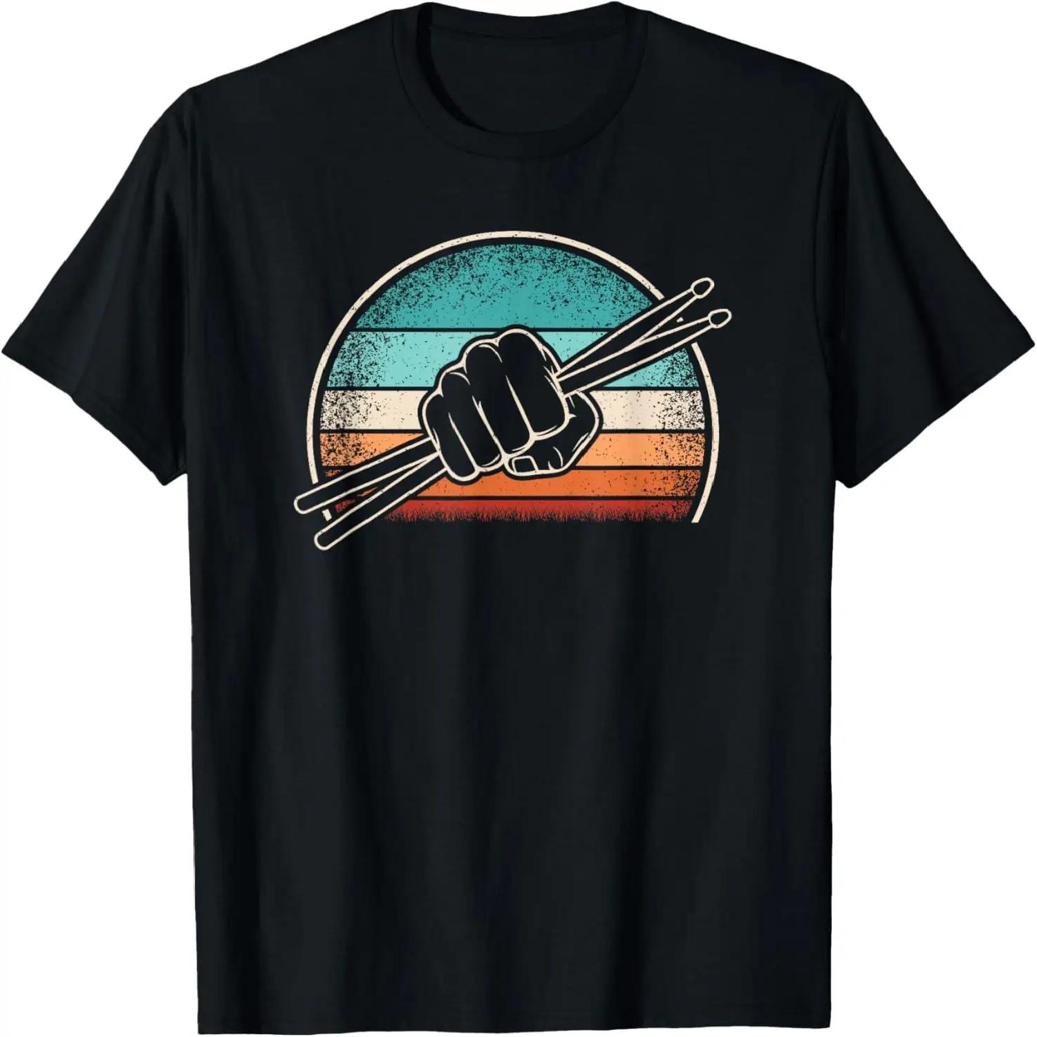 

Retro Drumsticks Drumming Drum Set Band Funny Drummer T-Shirt XXXXXL чорний