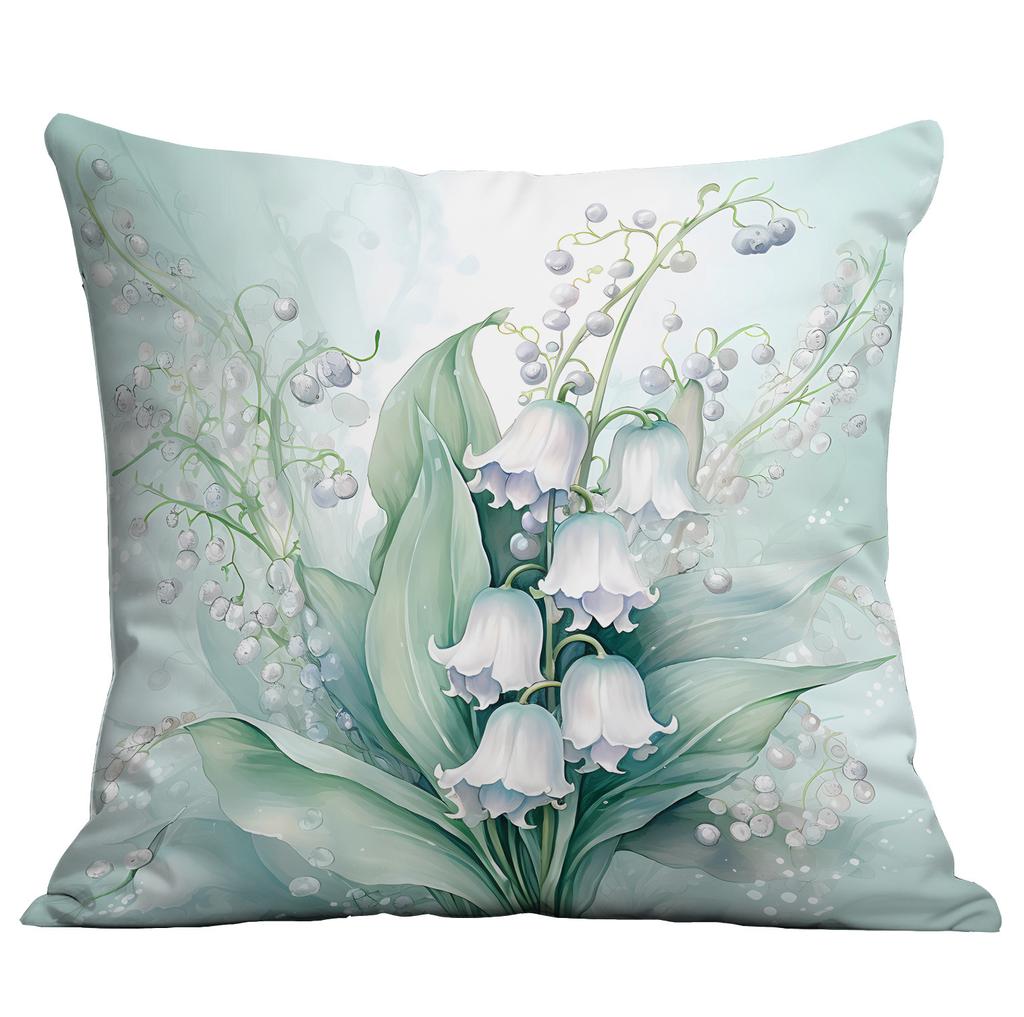 Ny Vår Fjäril Liljekonvalj Liten Fräsch Tryckt Örngott Kort Plysch Örngott Vardagsrum Soffa Kuddöverdrag