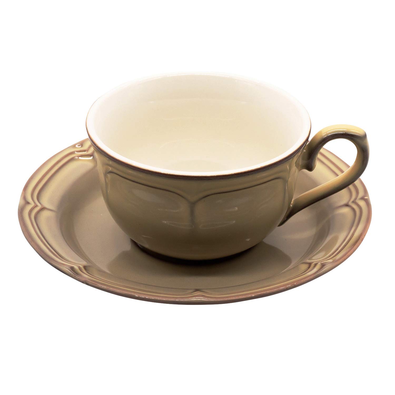 

Koyotoki Koyo Raffine Teacup & Saucer, 175ml, Cinnamon Beige, Made in Japan, 15922053 & 15922055