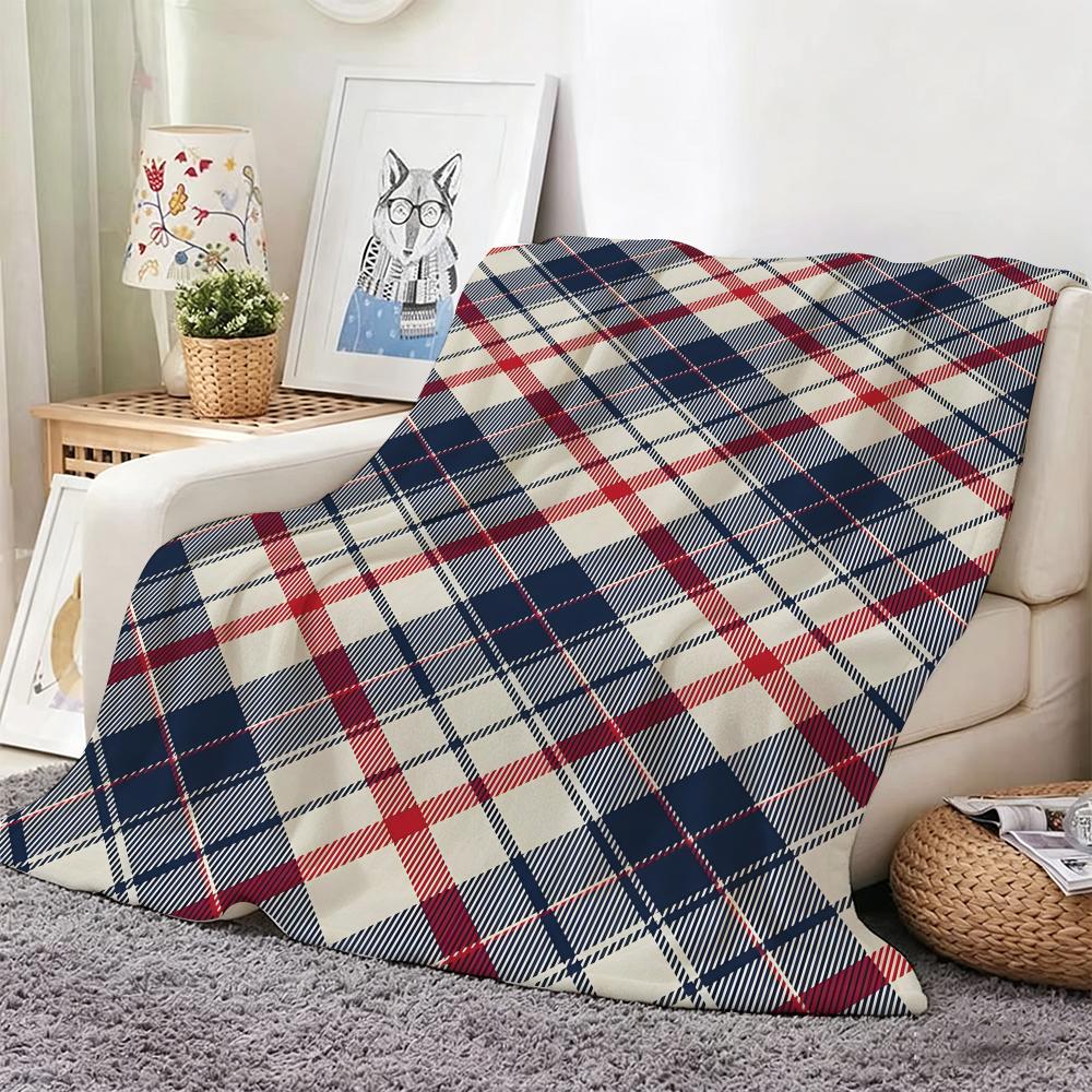 Retro Seamless Pattern Throw Lightweight 240G Flannel Blanket Soft Skin-Friendly For Summer Cooling