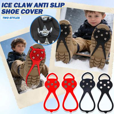 Eis-Traktionskrallen für Kinder, - Silikon-Schneeschuhabdeckungen mit Stahlstollen, Universell passend für Winterstiefel & Schuhe von Kindern, Sicher für Eis, Schnee &