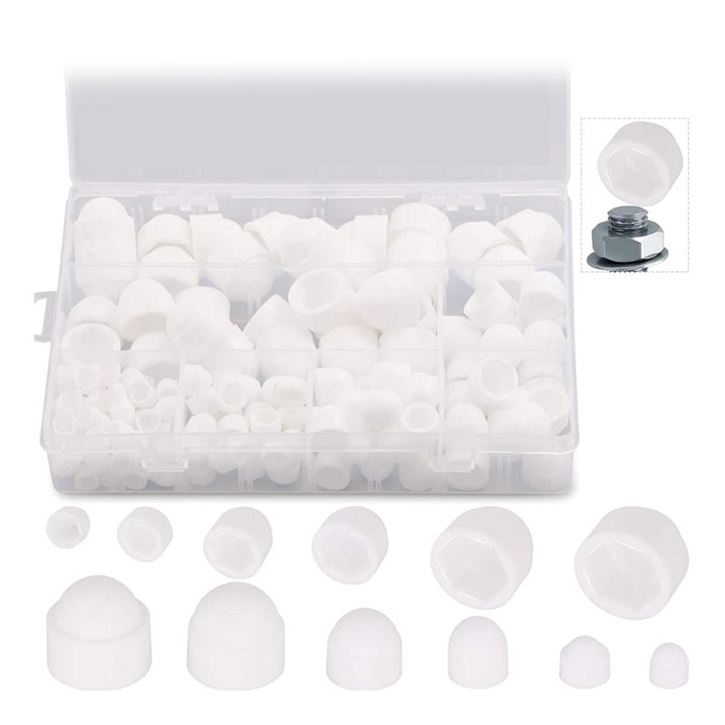 Threaded Inserts with Caps Set Plastic Locking Assortment Easy to Use Self Locking Nut with Caps Set Essential Nut Set