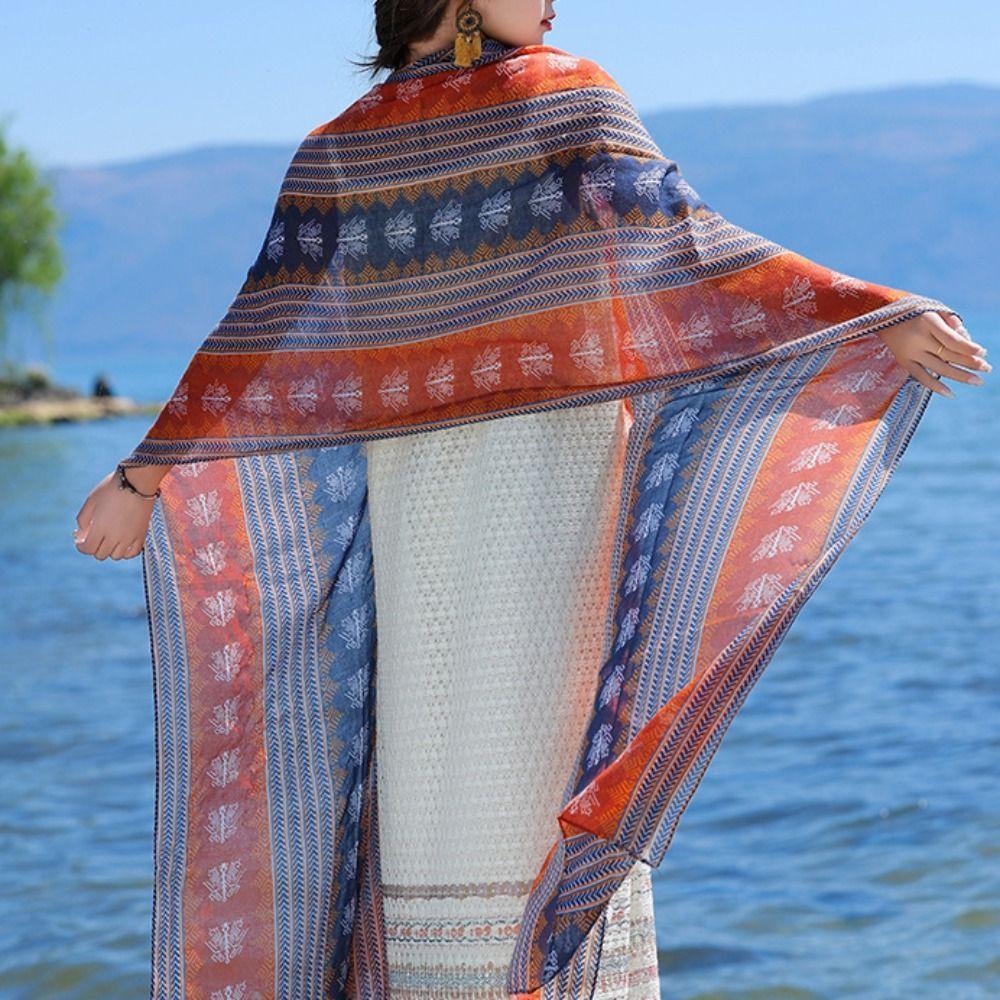 Wraps Sunscreen Shawl Sun Protection Beach Scarf Fashion Ethnic Style Shawl Travel