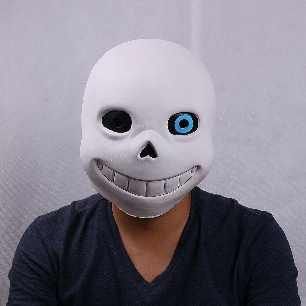 Game Undertale Halloween Mask Sans Mask Fancy Ball Latex Helmet Cosplay Blue Blue Eyes