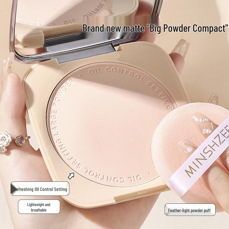 Mingxi Zhi Dual-Use Setting Powder: Touch-ups, Concealing, Oil Control, Long-lasting, Non-caking, Large Compact.