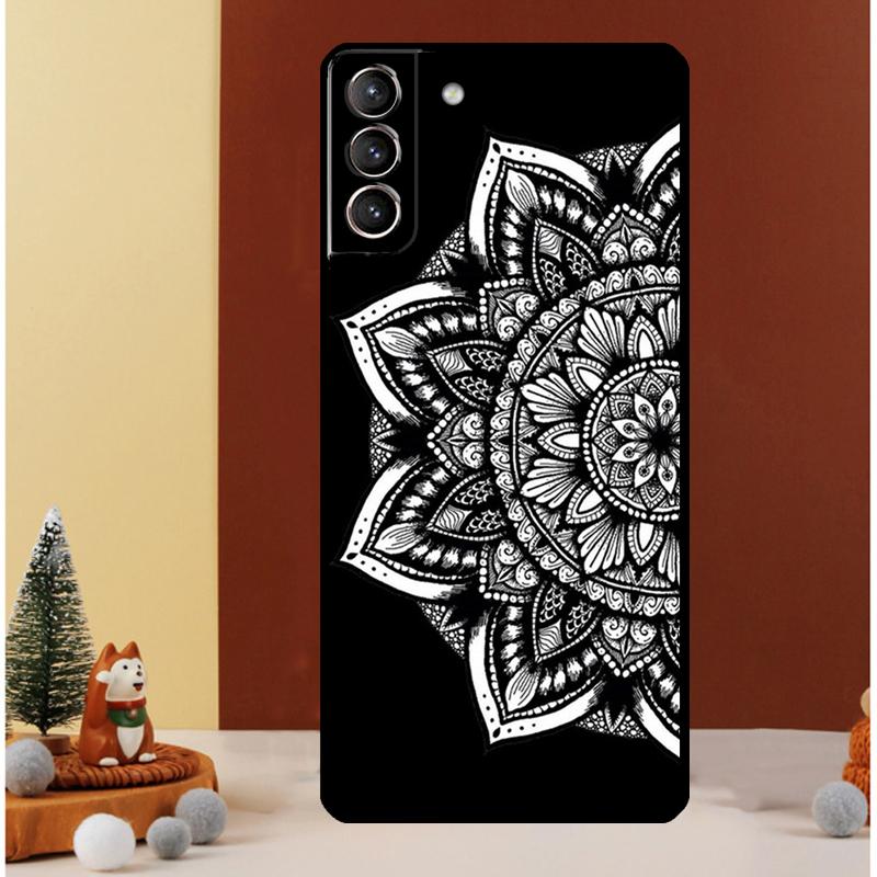 Elegant Mandala Floral Design Case For Samsung Galaxy S23 S24 Ultra S8 S9 S10 S22 Plus Note 10 20 Ultra S20 S21 FE Cover