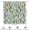 Forest Deer Botanical Shower Curtain Nature Trees Woodland Bathroom Decor Rustic Farmhouse Shower Curtains Vintage Greenery