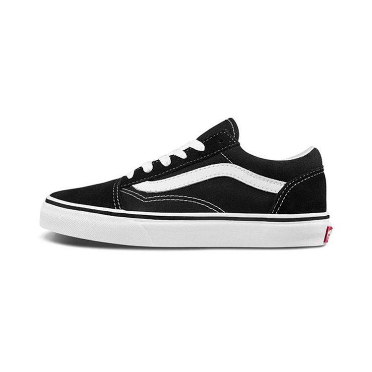 Vans Classic Canvas Checkerboard Low top Kids' Skateboarding Shoes Black White Kids' VN000W9T6BT