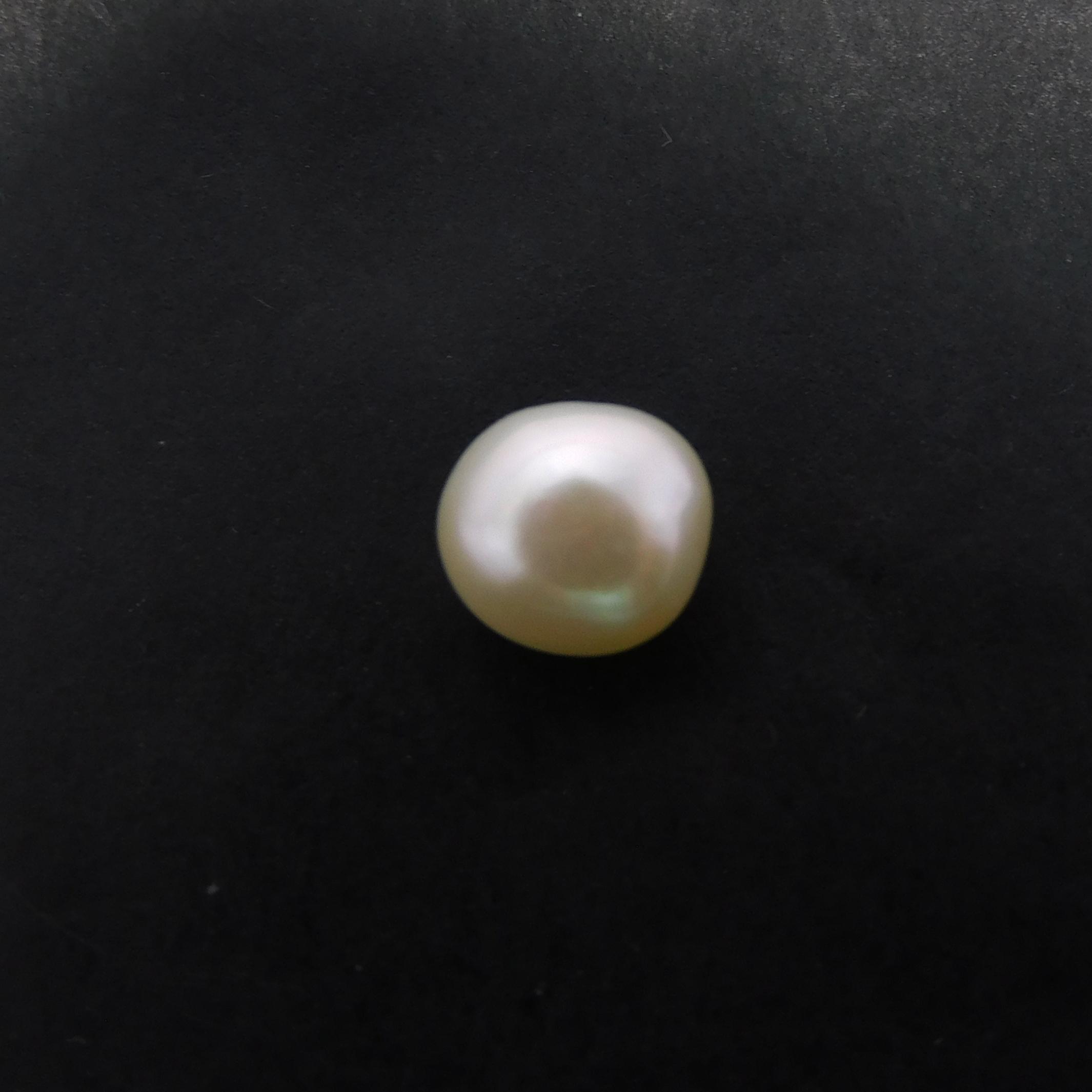 

2.25 Ct White Mabe Natural Pearl Loose Gem Sea CERTIFIED Excellent Round Cut p-3014-h 7.9 mm approx білий