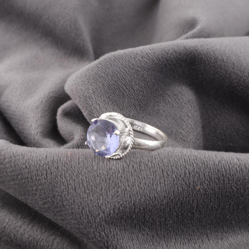 Iolite Jewelry, Handmade Gemstone Ring, 925 Solid Sterling Silver Ring Spiritual Jewelry, For Engagement Gift