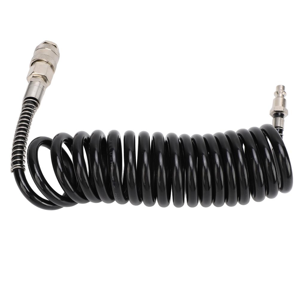 3 Meters Recoil Air Hose Black Reinforced Abrasion Resistant Inflator Extension Tube with Bend