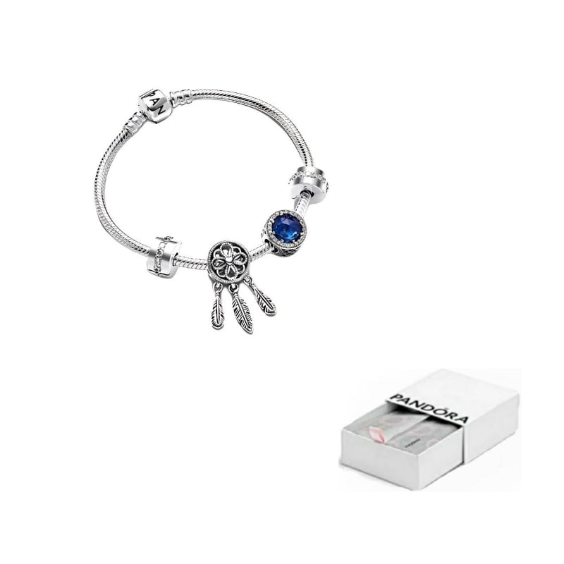 Pandora 925 Sterling Silver Glass Synthetic Cubic Zirconia Bracelets Women's Silver ZT1330
