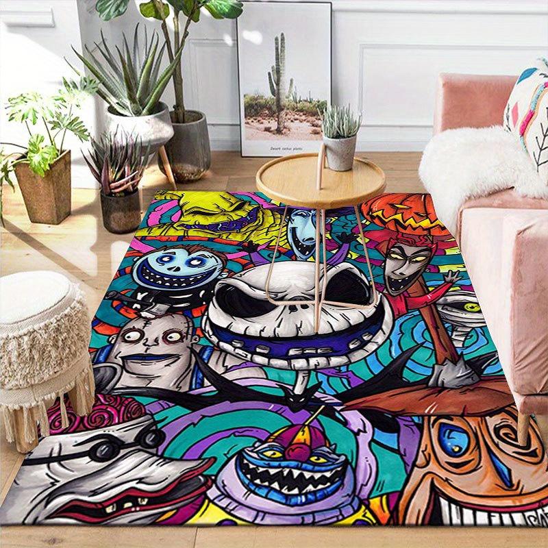 1pc Jack Skellington Pattern Carpet Area Rug Non slip Carpet Hand Washable Floor Mat Suitable For Living Room Bedroom Home Decor Room Decor