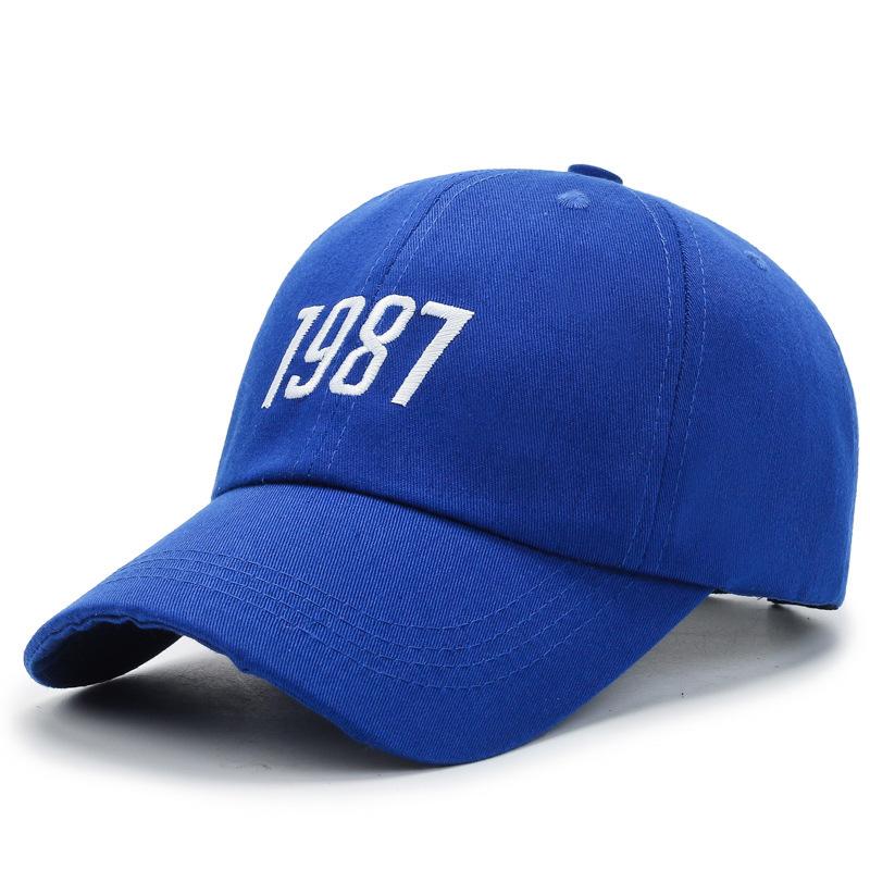 1987 new hat Korean version casual soft top embroidered cap men and women outdoor sunshade spring and autumn baseball cap
