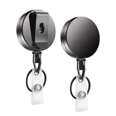 1Pc Heavy Duty Retractable Metal Wire Keychain Pull Badge Reel ID Strap Name Card Badge Holder Reel Spring Key Ring Outdoor Tool