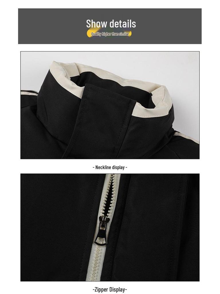 2024 Men's Trendy Windproof Cotton Jacket: Thick, Warm, Stand Collar Outerwear for Autumn/Winter