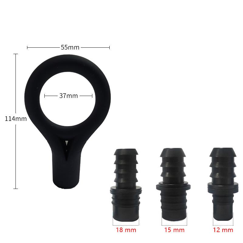 Men's Silicone Self-Defense Massage Gun Head & Vibration Ring Replacement Adapter.