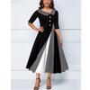 QICED Fashion Summer Spring  1/2 Sleeves V-Neck Casual Dresses