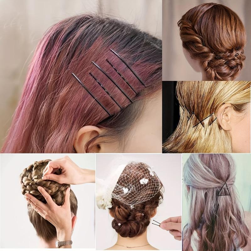 10/20 piezas Pinzas de pelo invisibles de onda, Pinzas de metal duraderas para el pelo para mujer, Pasadores simples de color sólido con caja de almacenamiento.Pinza de pelo