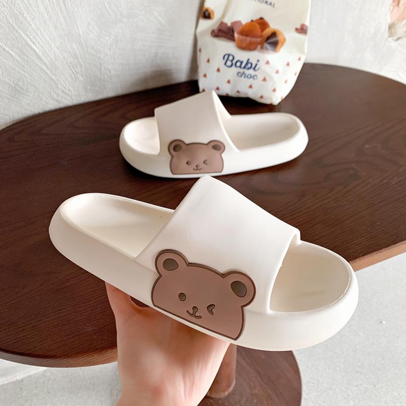 

2025 Наступи на какашку Толстоподошвенные мультяшные тапочки с медведем: Нескользящая домашняя одежда для улицы для женщин и пар 38-39