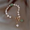 Trendy Women Bracelet with Irregular Pearls Crystal Chain Bracelet Delicate Wrist Jewelry for Stylish Occasions Jewelry