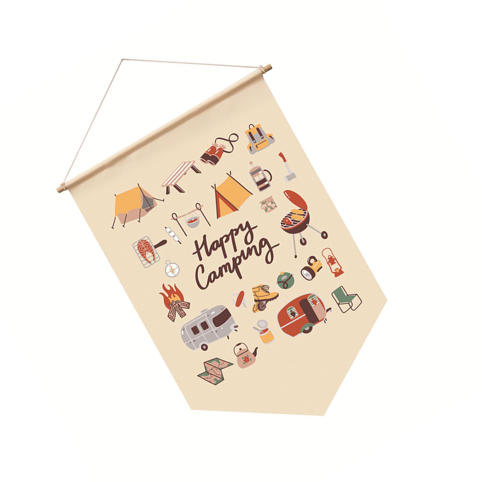 

Camping Garden Flag Polyester Weather Resistant Camping Banners for Outdoor Picnic Decoration