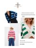 2025 Spring Women's Color Block Knit Cardigan - Loose Fit, Europe & America Style Sweater