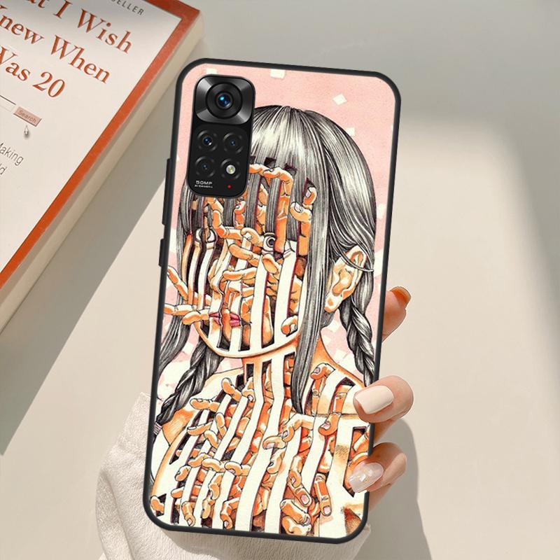 Shintaro Kago Horror Case For Xiaomi Redmi Note 11 10 Pro 8 9 9S 10S 11S 9A 9C 10A 10C K40 K50 Gaming Cover