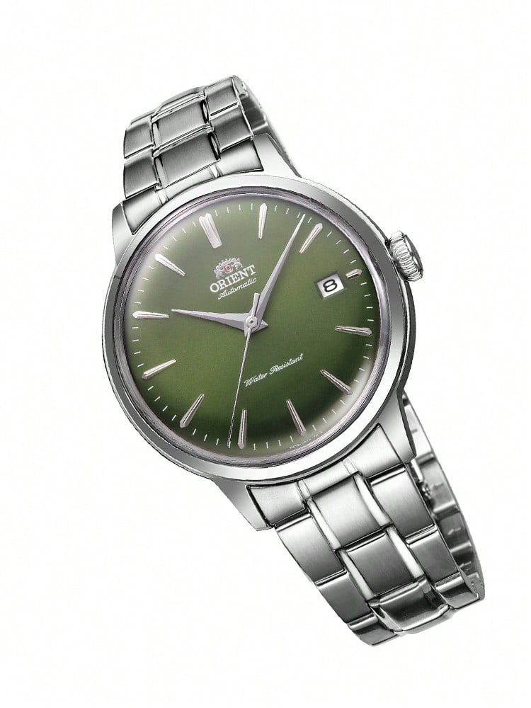 Watch Unisex Mechanical Watch Automatic/Manual Dual-Mode Movement, 30M Water Resistance, Green Dial, Metal Strap RA-AC0M09E30B