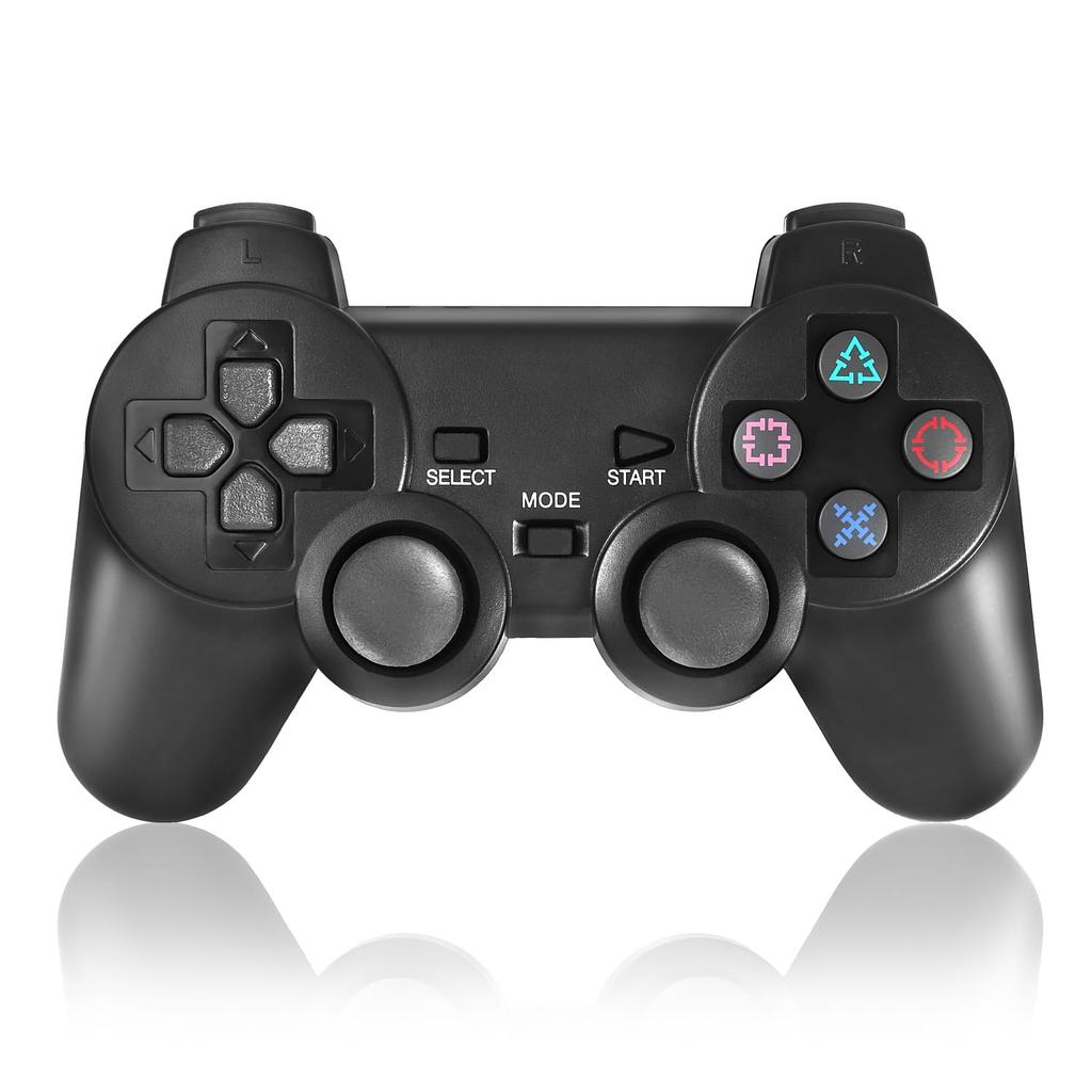 K&SGAMER Bezdrátový ovladač PS2, Kompatibilní s PlayStation 2, Analogový ovladač (Černá)