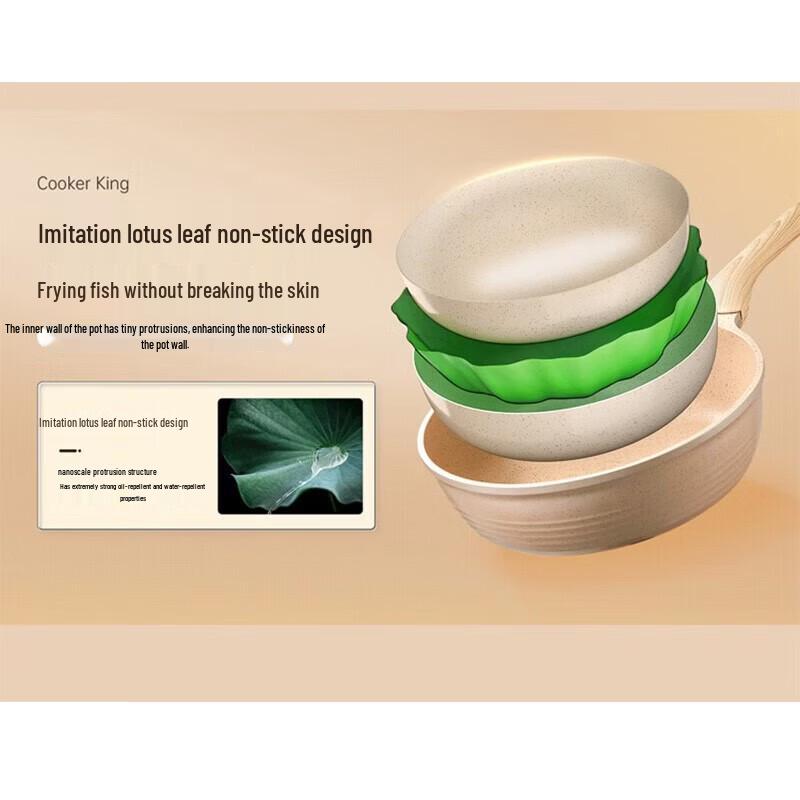 COOKER KING 24cm Oil-Gathering Frying Wok