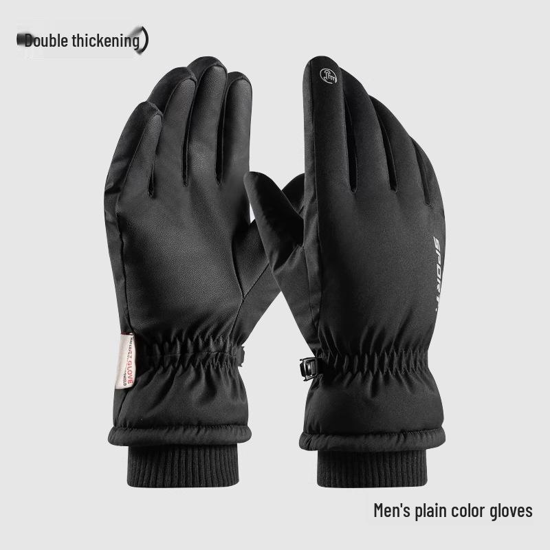 

Зимние лыжные перчатки унисекс: Ветрозащитные, Водонепроницаемые, Флисовая подкладка, Совместимые с сенсорным экраном для езды на велосипеде или активного отдыха One Size