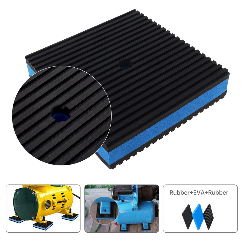 4 τεμ. Αντικραδασμικά Πέλματα Βαρέως Τύπου Πέλματα Απομόνωσης Ριγωτά Πέλματα από Καουτσούκ για Μονάδες HVAC / Αεροσυμπιεστή / Πλυντηρίου Ρούχων και Στεγνωτηρίου / Κλιματισμού