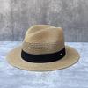 Straw Hollow Panama Straw Hat Men And Women Summer Seaside Vacation Beach Hat Jazz Hat Sun Visor Top Hat