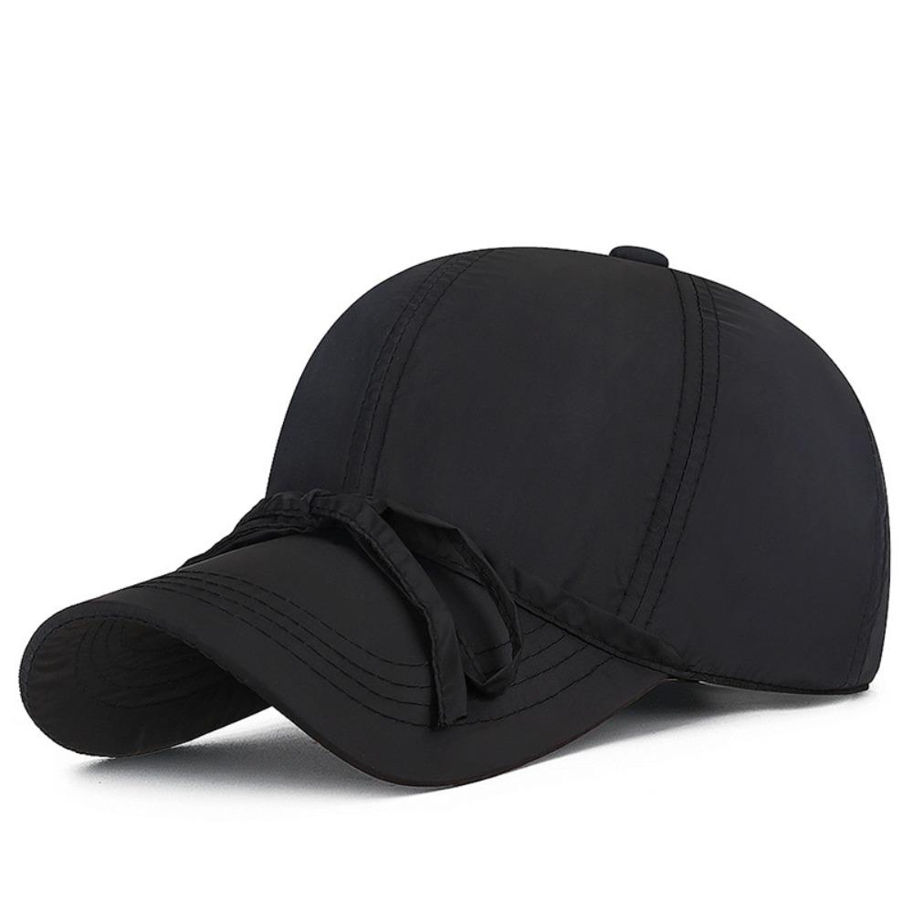 

Однотонная бейсболка с бантом в корейском стиле, женская кепка с козырьком, новая бейсболка с бантом, для улицы чёрный