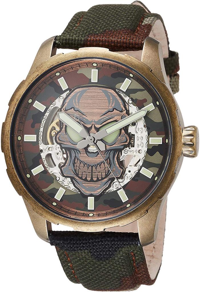 [Alcaftura] Skull Skeleton Watch 8618SSV-BR Men's Multicolor