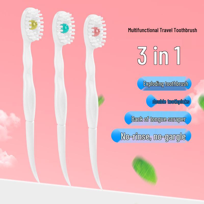 20-Piece Mini Burst Bead Toothbrush Travel Set: Portable Disposable Cleaner with Toothpick