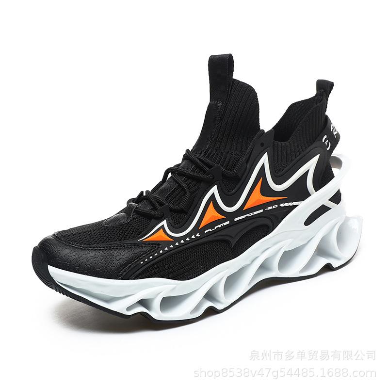 Sneakers Four Seasons Breathable Flying Weaving Casual Running Shoes Blade Edge Slow Shock Student Large Size Running Shoes