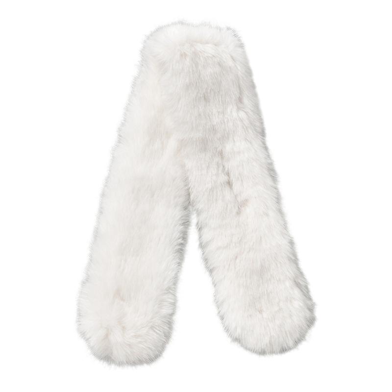 

Furry Faux Furs Scarf for Women Warm Thick Party Crosses Neck Wrap Shawl Furs Neck Warmer Fashion Winter Neckerchief білий