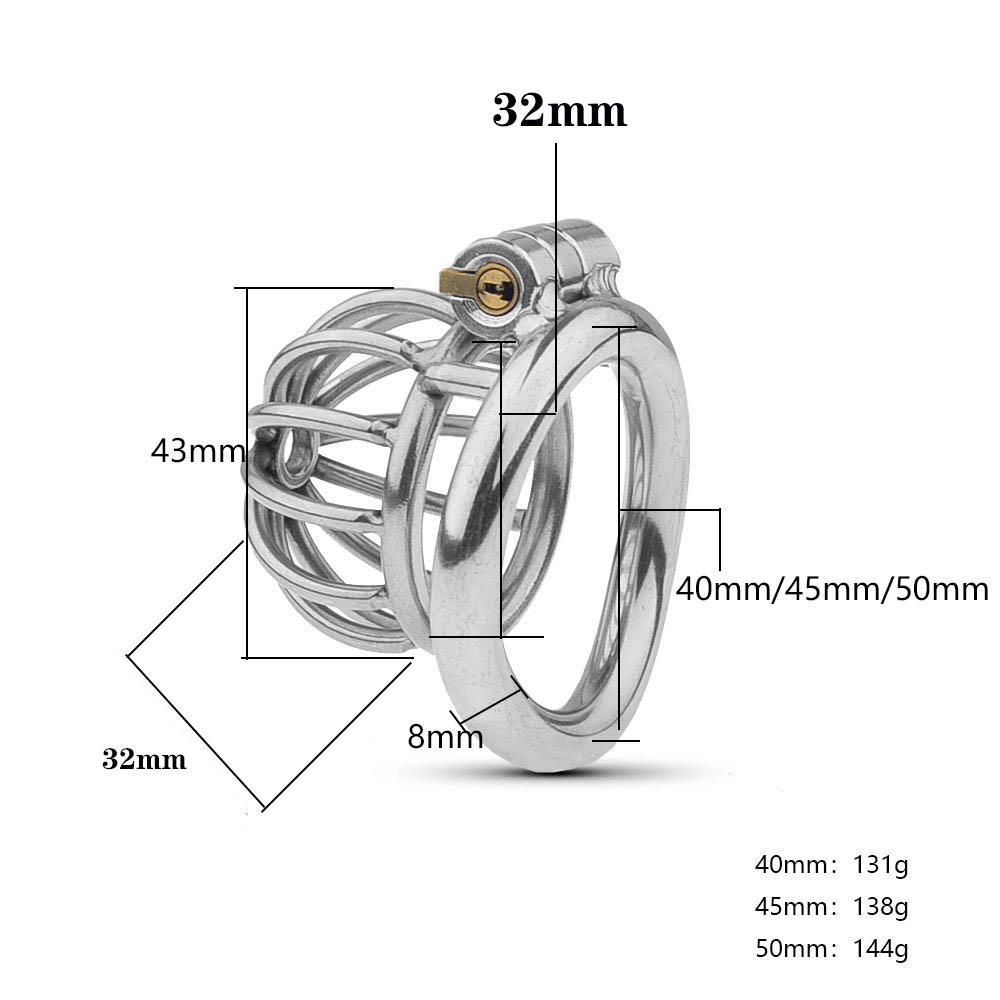 Stainless Steel Chastity Cage Set with Dual Style Design, Secure Locking Ring and Smooth Metal Trainer Masturbation Sex Toys