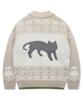 GLACK Gznt003 Ato Cat Cowichan Knit Zip-Up (Beige)