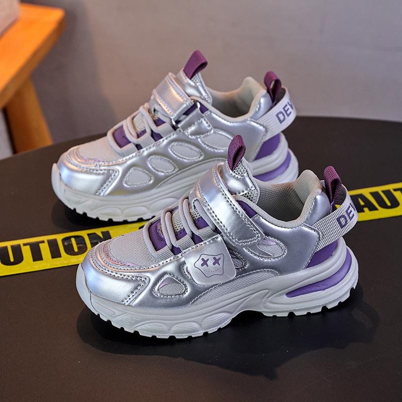 Girls' shoes, dad shoes, winter new style, soft-soled children's running shoes, girls' fleece-lined warm cotton shoes