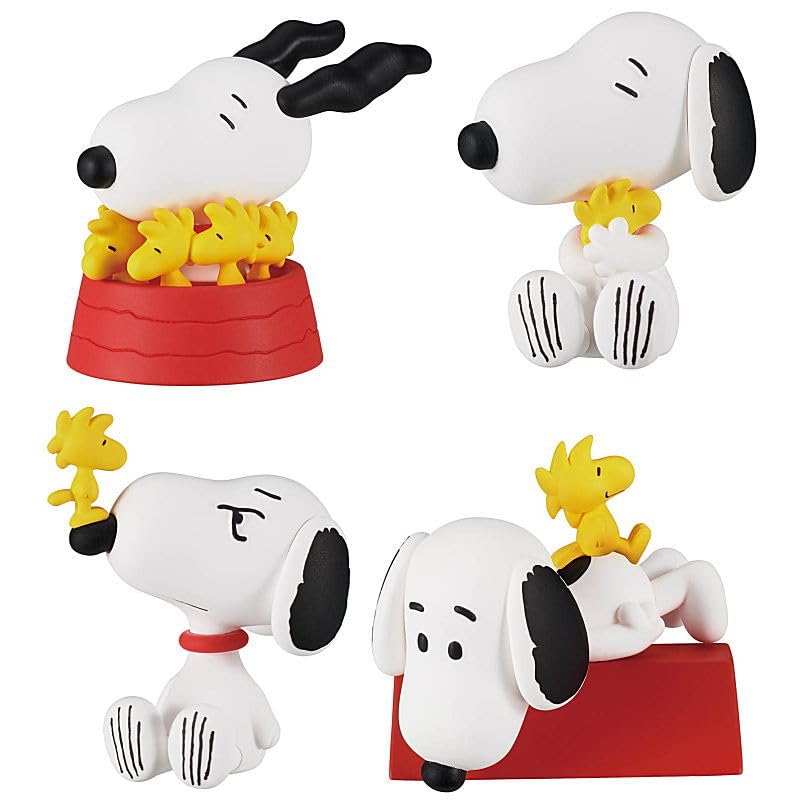 PEANUTS Snoopy Woodstock Nakayoshi Figure 2 Set of 4 Types Gacha Capsule Toy & [Complete (Complete)]