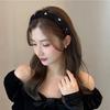 Korean Vintage Velvet Rhinestone Braided Wide Edge Headband Black High Cranium Hairpin Out Headband