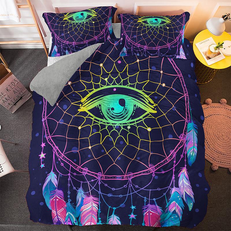 Dream Catching Net Bedding Set Dream Catching Net Duvet Cover and Pillow Case 2/3 Pieces High Definition Digital Printing Soft Home Decoration